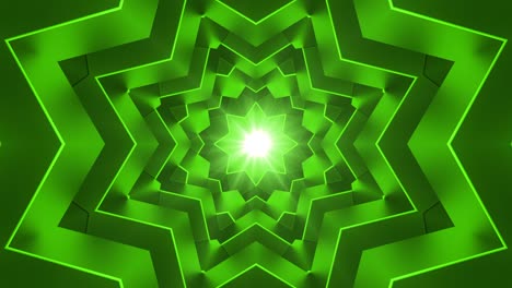 video de bucle de fondo caleidoscópico de estrella verde