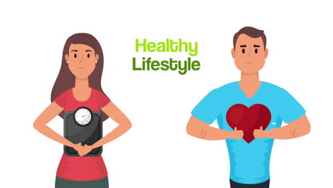 couple with balance and heart cardio healthy life style