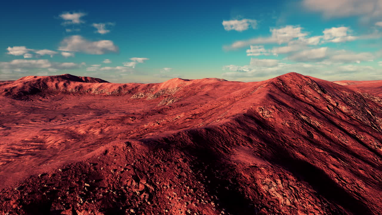 사막의 모래 언덕 위에 해가 지는 것