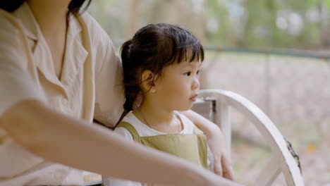 mother and child in a train