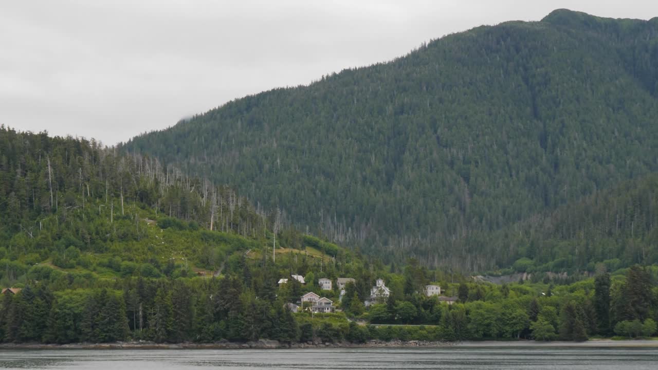 Beautiful landscape of Sitka, Alaska, seen from the sea.