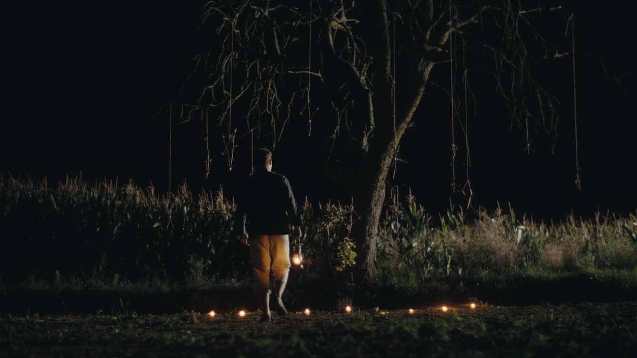 A Mysterious Night Journey with a Lantern