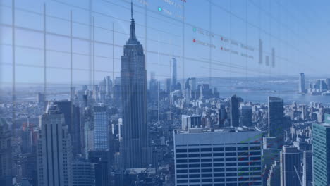 animation of data processing over cityscape