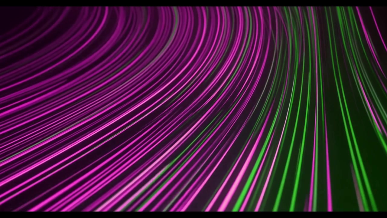 Abstract Motion Background with Glowing Purple and Green Curved Lines