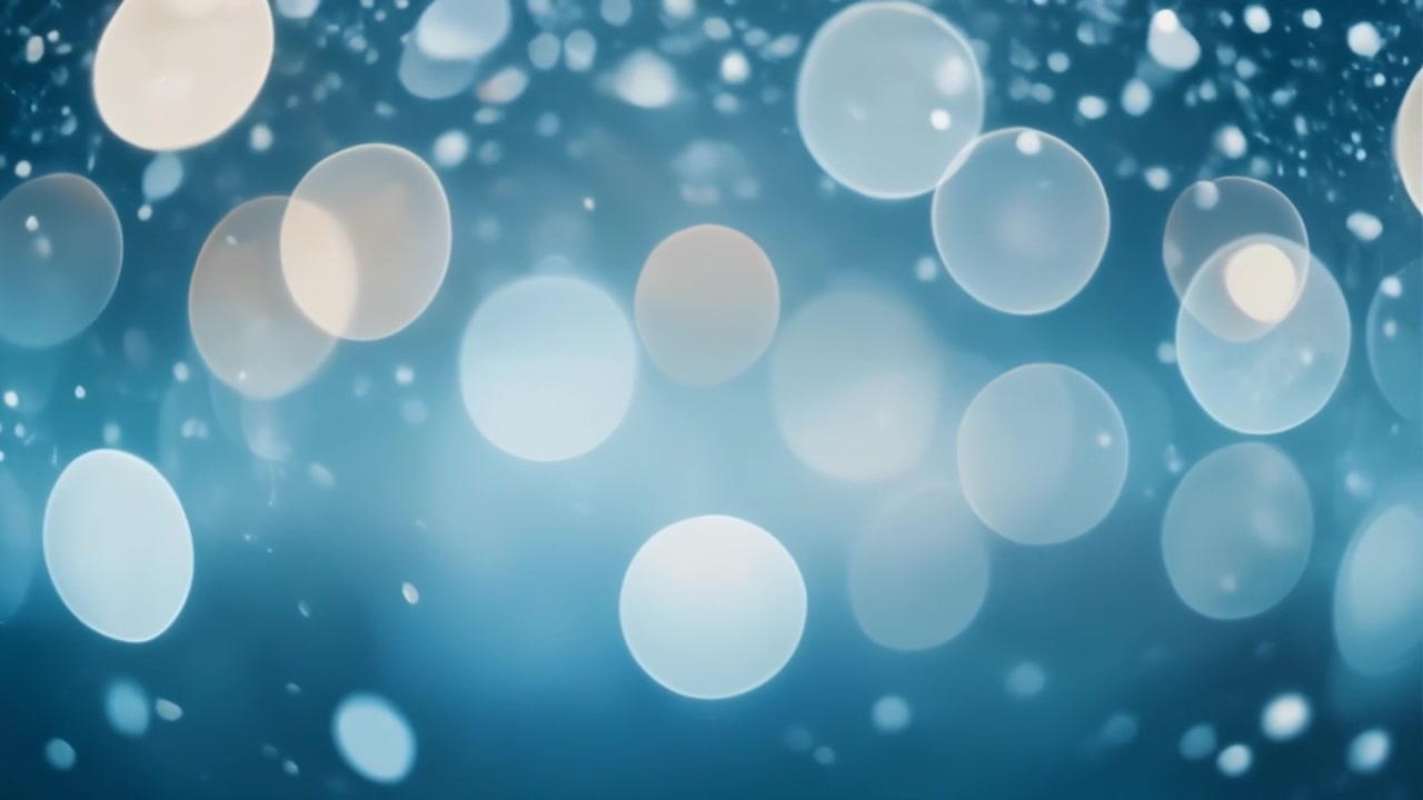 Abstrakt blå bakgrunn med flytende myke bokeh-lyspartikler