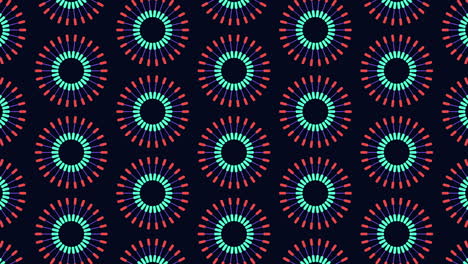 dynamic circles on blue and orange patterned background