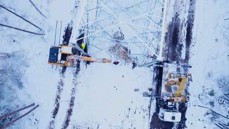 Electricity-installation.-Electricity-pylon-setting-process.