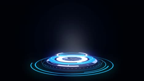 4k hud hologrammen portal gui, ui design. sky-fi digitale technologie. circle podium.