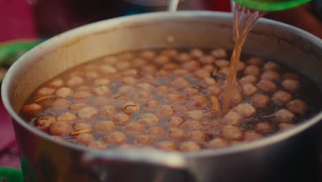 delicious meatballs in a hot pot