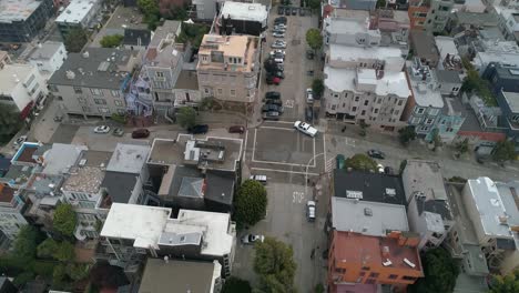 aerial view san francisco california usa coit tower telegraph hill on a cloudy day