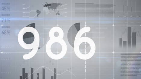 animation of numbers changing over statistics and data processing