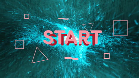 start text animation over textured teal background