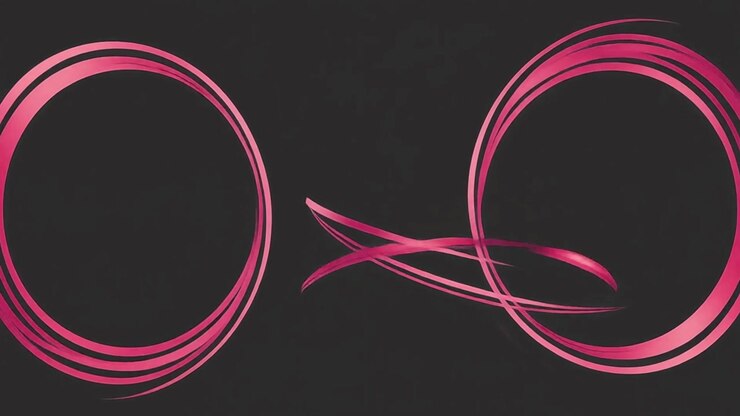 Abstract Pink Neon Rings and Lines Motion Graphic