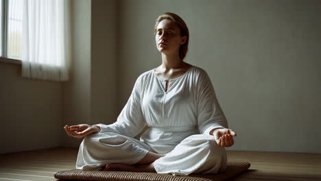 woman meditating in a calm setting