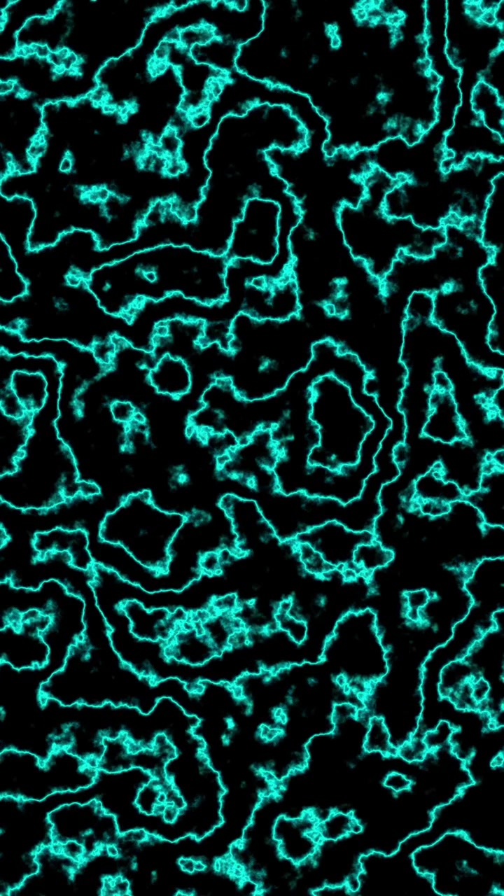 Vertical video of abstract glowing jagged cyan plasma lines moving on black background.