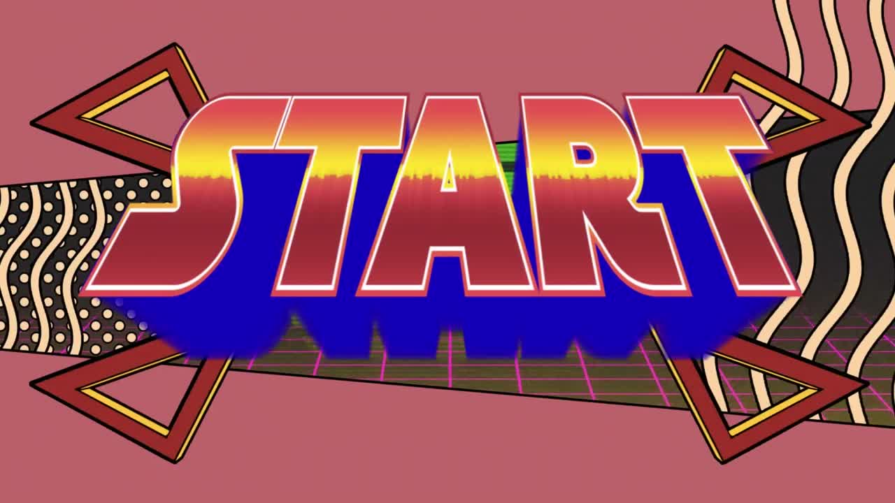 animación de inicio con triángulos y ondas en el espacio abstracto digital