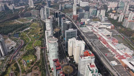 sweeping aerial view of santa fe’s modern skyline in cuajimalpa, cdmx