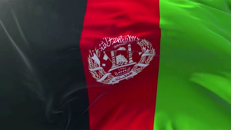 Afghanistan Flag in Slow Motion Classic Flag Smooth blowing in the wind on a windy day rising sun 4k Continuous seamless loop Background