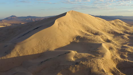 beautiful aerial view around a dune of the kelson dunes in the mojave desert