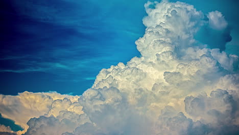 nube de cumulonimbus que se eleva alto en el cielo en un movimiento de lapso de tiempo