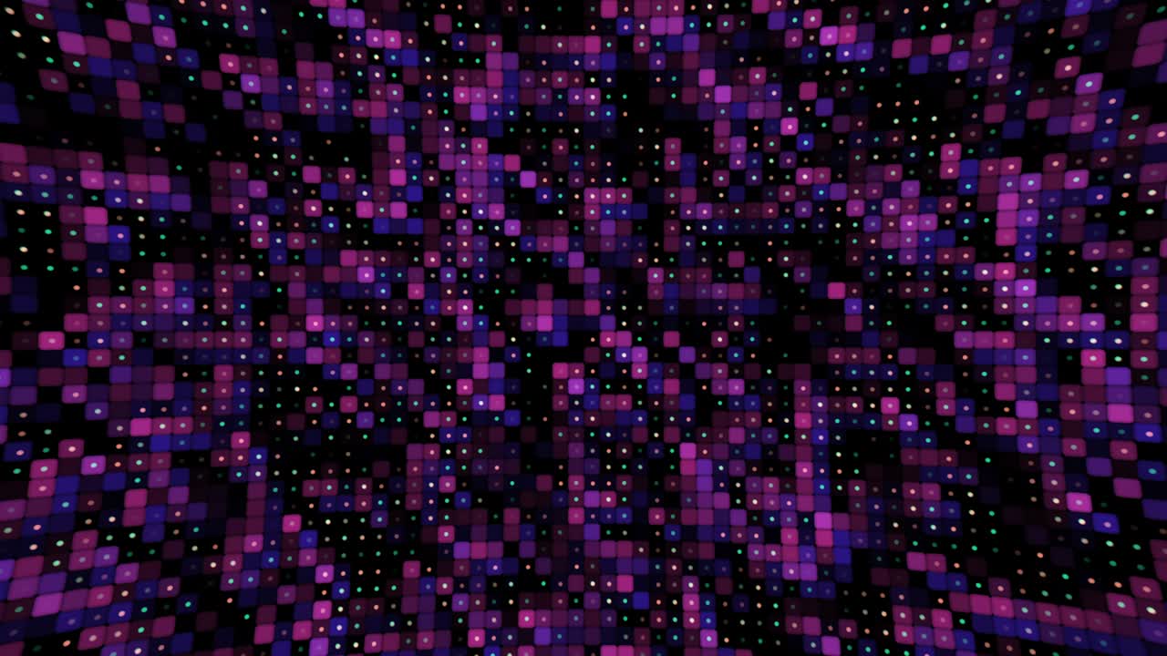 An animated endless loop mosaic of abstract square tiles. Simple screen motion graphics background