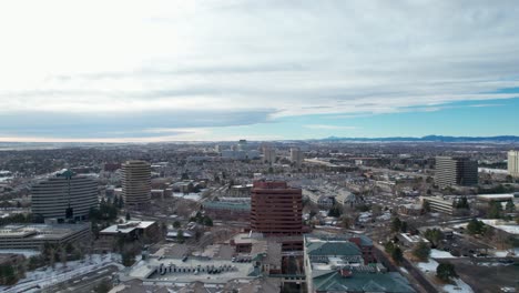 un dron nublado disparó sobre las empresas del centro tecnológico de denver y las carreteras concurridas