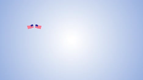 4th-of-July-Celebratory-Animation-with-Greetings-for-Independence-Day-Displayed-on-left-of-the-Screen-with-American-Flag---a-Leaf-Garland-on-a-Blue-Background-with-Space-for-Custom-Text