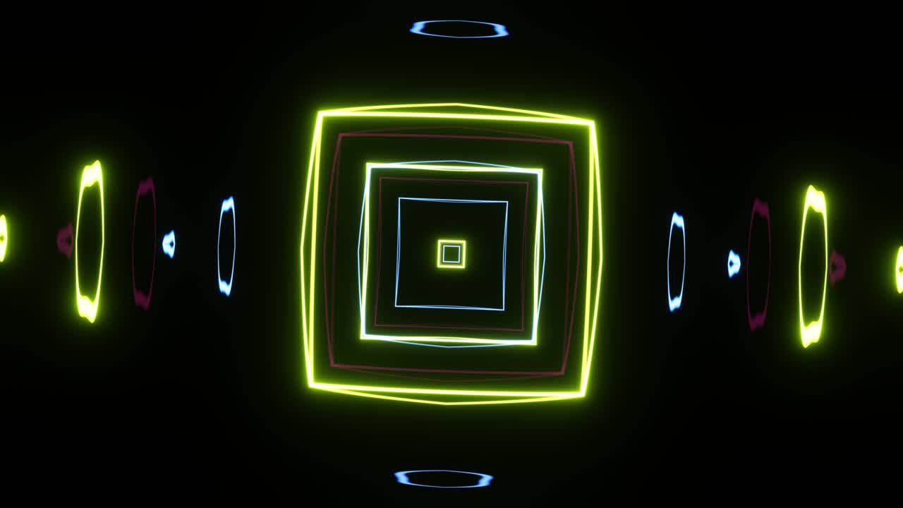 figura abstracta pulsante de neón multicolor brillante