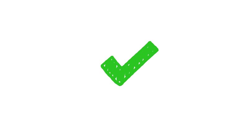 Hand Drawn Green Checkmark Icon on White Background