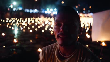 man at a night festival