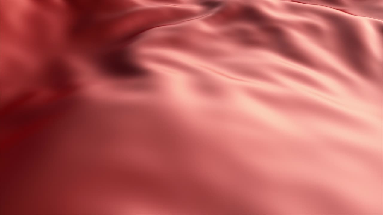 Red wave background. Abstract seamless loop 4k animation of red liquid background. Silk texture. Cloth, velvet, amber, oil.