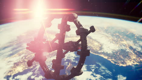 하늘에 떠다니는 ufo 우주선 nasa에 의해 제공된 요소