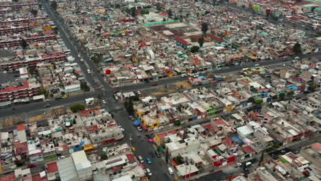 birds eye view of mexico city suburbs