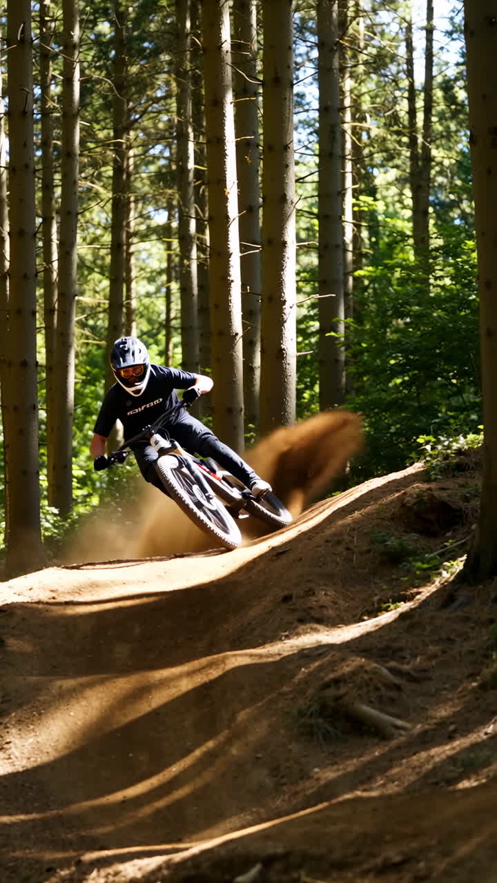 ciclismo de montaña en el bosque