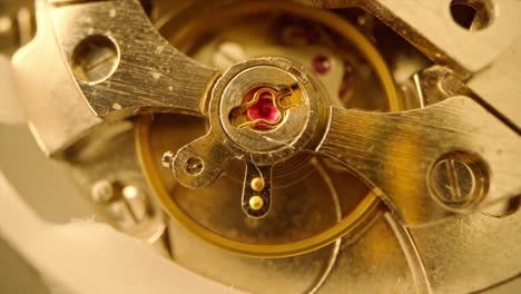 close up of watch mechanism working