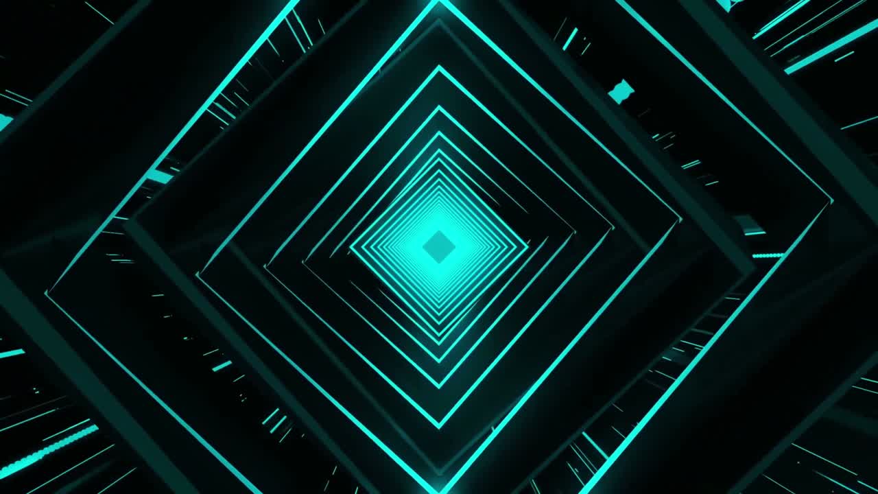 Turquoise Diamond Tunnel Abstract Futuristic Loops