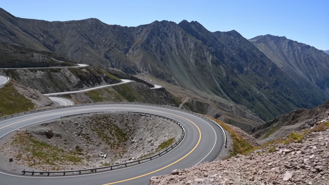 Dramatic Winding Mountain Road with Hairpin Turns