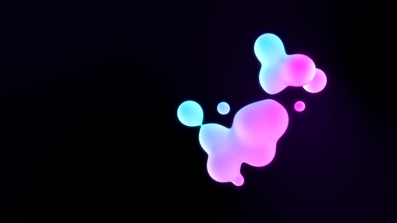 Abstract 3d background with morphing wax spheres. Colorful liquid loop animation