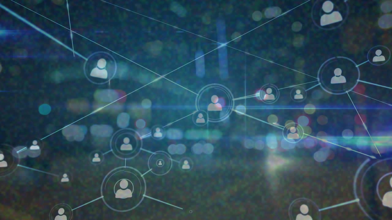 animación de la red de conexiones con procesamiento de datos