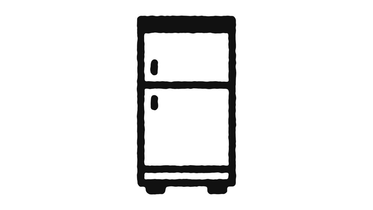 냉장고 아이콘 애니메이션 영상 및 알파 채널