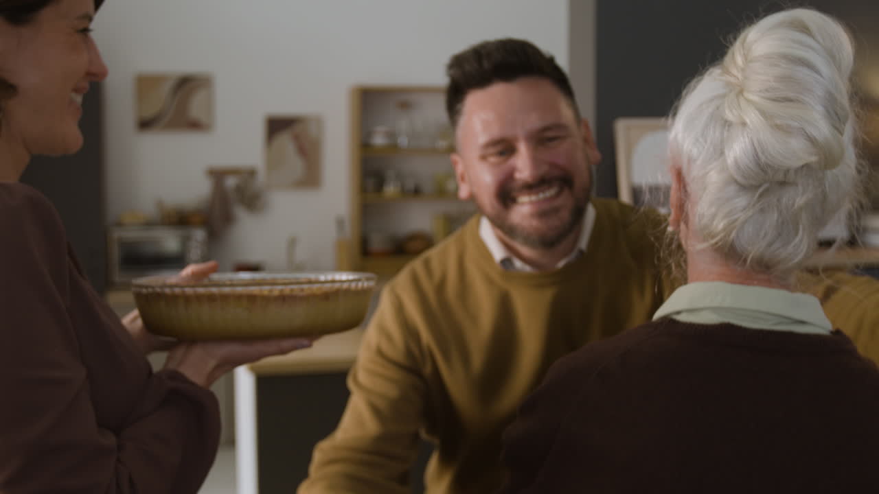Family Hugs at Home with Pie
