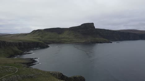 4k aerial view of neist point