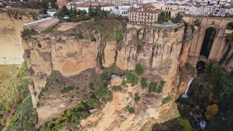 aerial view over puente nuevo ronda town, spain