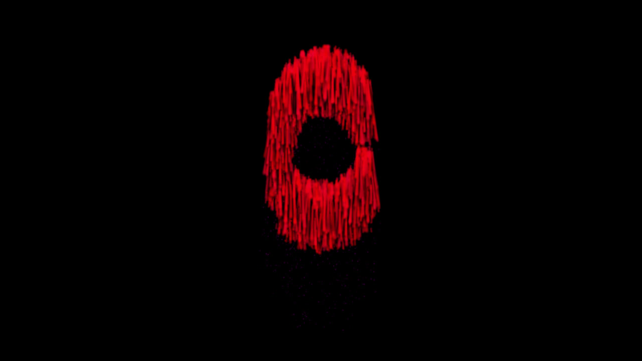 Blood flowing letter C animation on transparent background