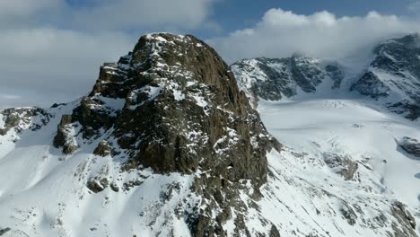 drone footage of diavolezza glacier in switzerland during winter times