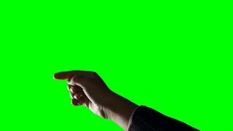 Person-making-hand-gesture-against-green-screen-background