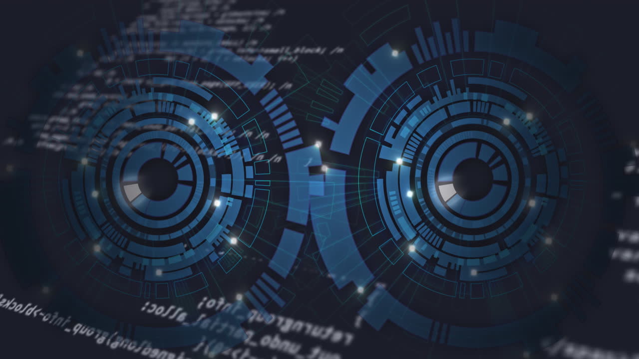 animación del escaneo del alcance y el procesamiento de datos sobre fondo negro