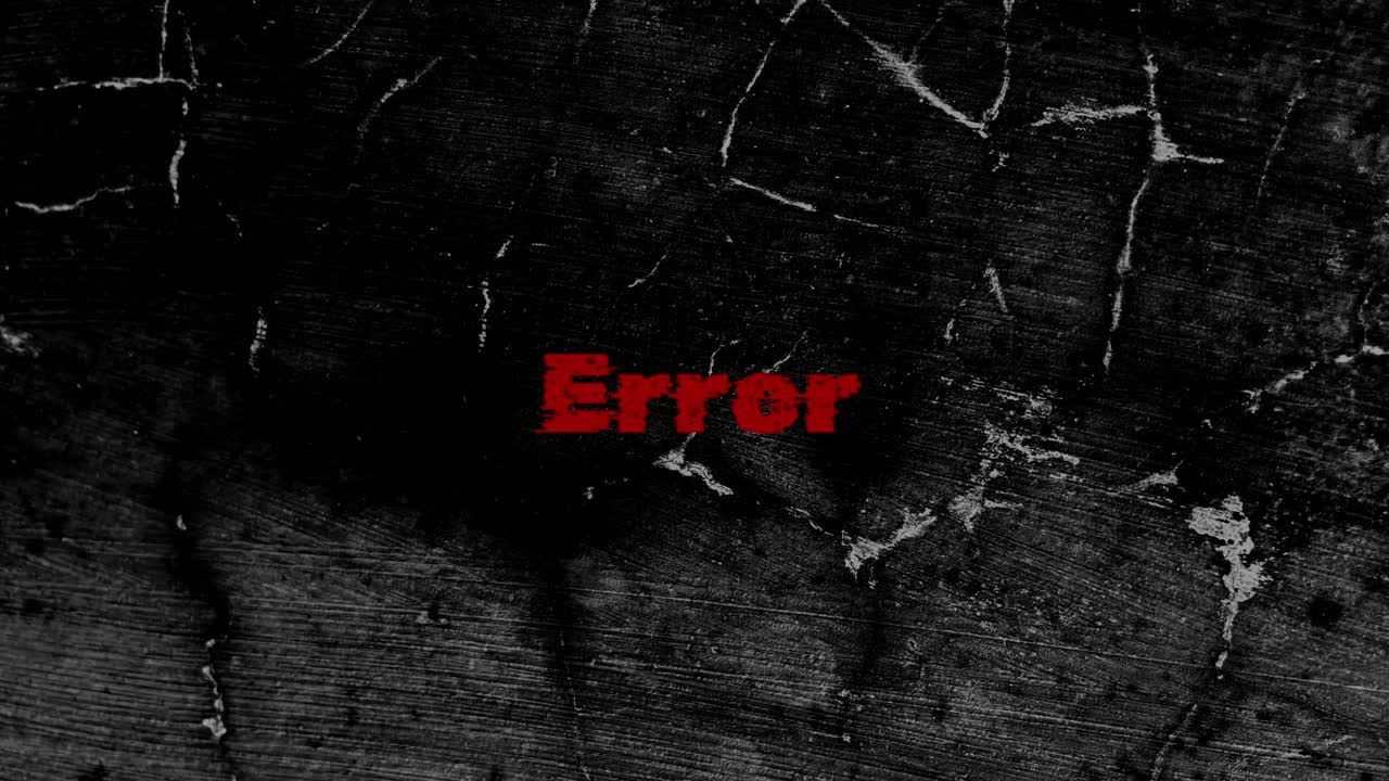 Red Error Text Glitching on Dark Grunge Background