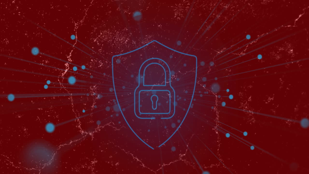 Digital animation of flash sale text against network of connections on red background