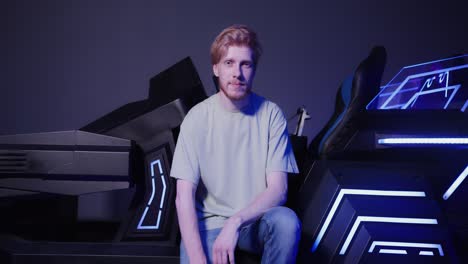 gamer in a futuristic gaming chair